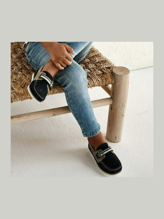 Boys Suede Moccasins with Velcro Brown