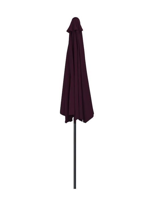 Round Aluminum Garden Parasol Burgundy Diameter 3xHeight 2.53m