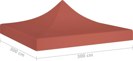 vidaXL Покривало за беседка Кафяв с PVC покритие 3x3m