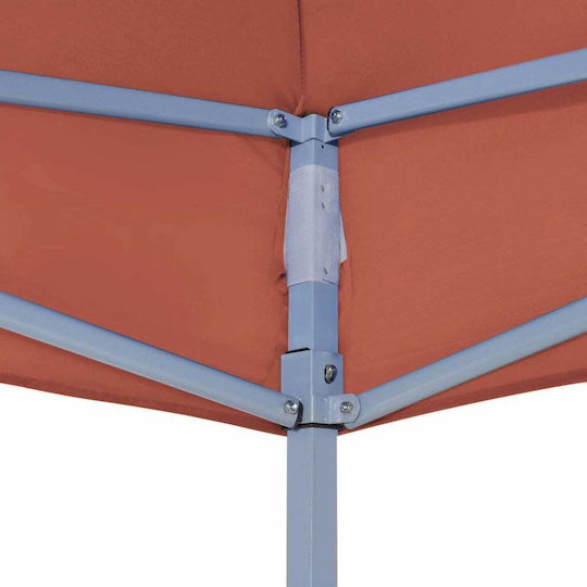 vidaXL Покривало за беседка Кафяв с PVC покритие 3x3m