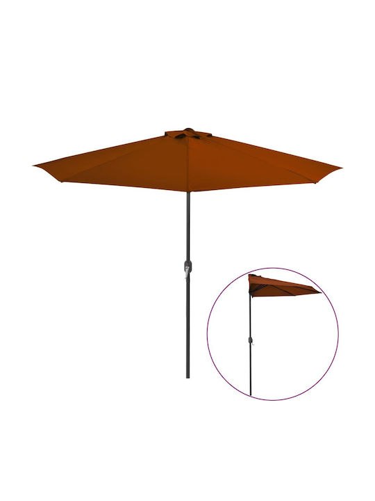 Circular Aluminum Parasol Terracotta Diameter 3xHeight 2.53m