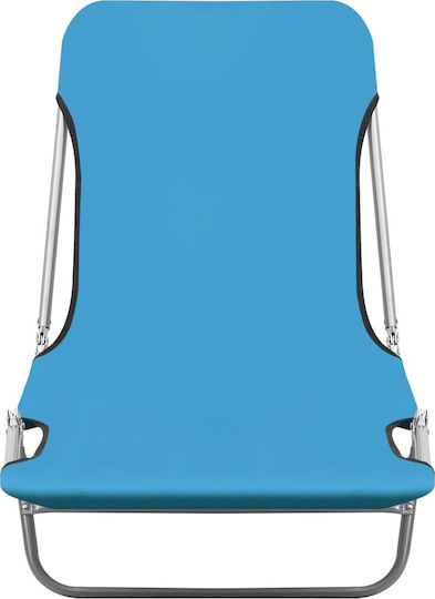 vidaXL Foldable Steel Beach Sunbeds Blue 182x55x24cm 2pcs