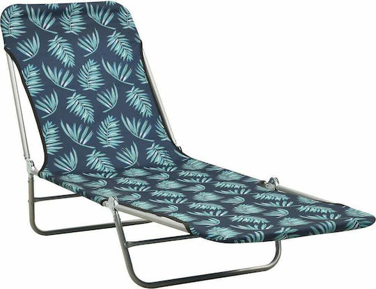 vidaXL Foldable Steel Beach Sunbeds Green 182x55x24cm 2pcs