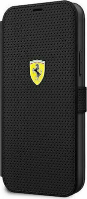 Ferrari On Track Perforated Carte Piele Negru (iPhone 12 mini) FESPEFLBKP12SBK