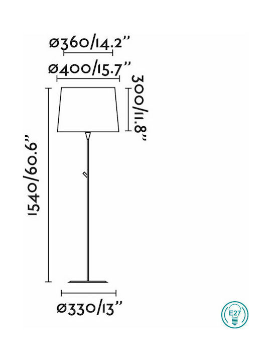 Faro Barcelona Conga Φωτιστικό Δαπέδου Υ154xΜ40εκ. με Ντουί για Λαμπτήρα E27 Μαύρο