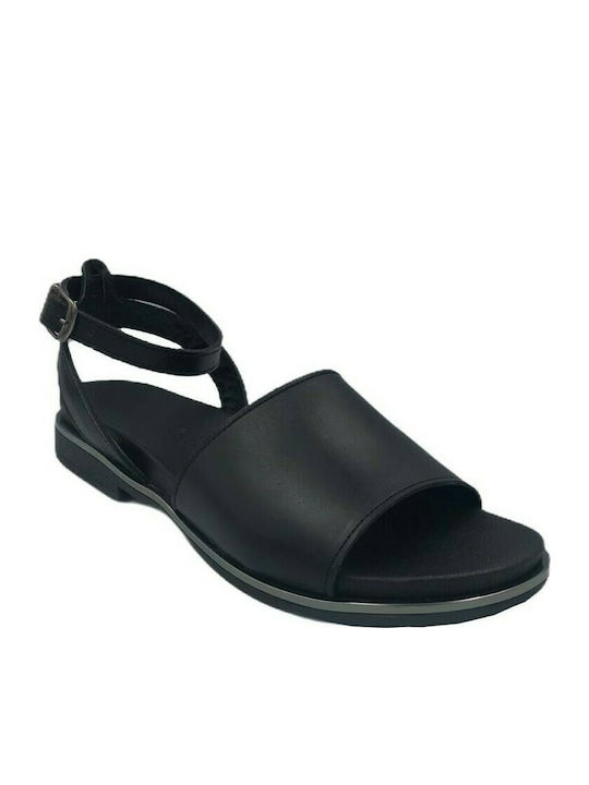 Commanchero Original Women's Flat Sandals Anatomic with Strap in Black Color