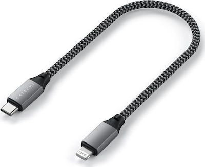 Satechi Плетена USB-C към Lightning кабел 60W Черно 0.25м (ST-TCL10M)