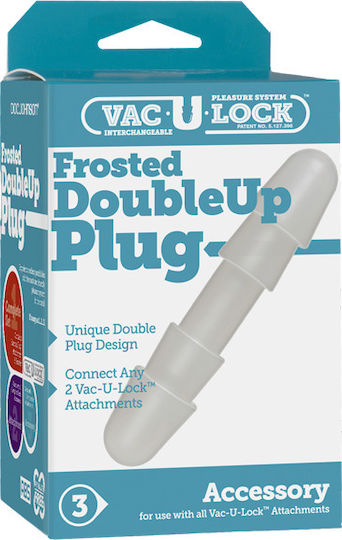 Doc Johnson Vac-U-Lock Double Up Plug 13.5cm σε Λευκό Χρώμα