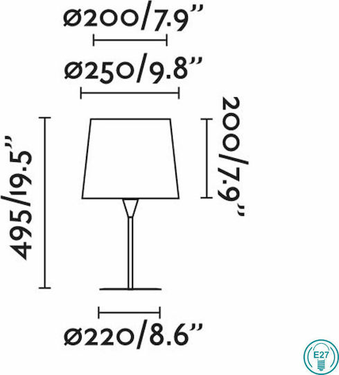 Faro Barcelona Samba Μεταλλικό Πορτατίφ για Ντουί E27 με Κίτρινο Καπέλο και Λευκή Βάση