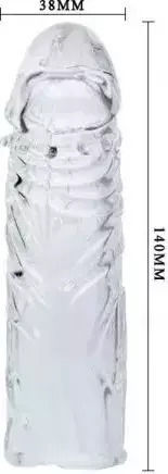Baile Realistic Penis Sleeve Clear 14cm