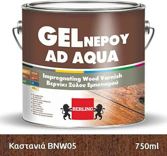 Berling Gel Ad Aqua Impregnation Varnish Chestnut Light Satin 750ml