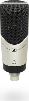 Sennheiser Πυκνωτικό Μικρόφωνο XLR MK4 Τοποθέτηση Shock Mounted/Clip On Φωνής σε Ασημί Χρώμα