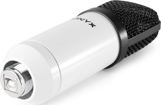 Vonyx CM300 Condenser Microphone USB Shock Mounted for Studio in White Color