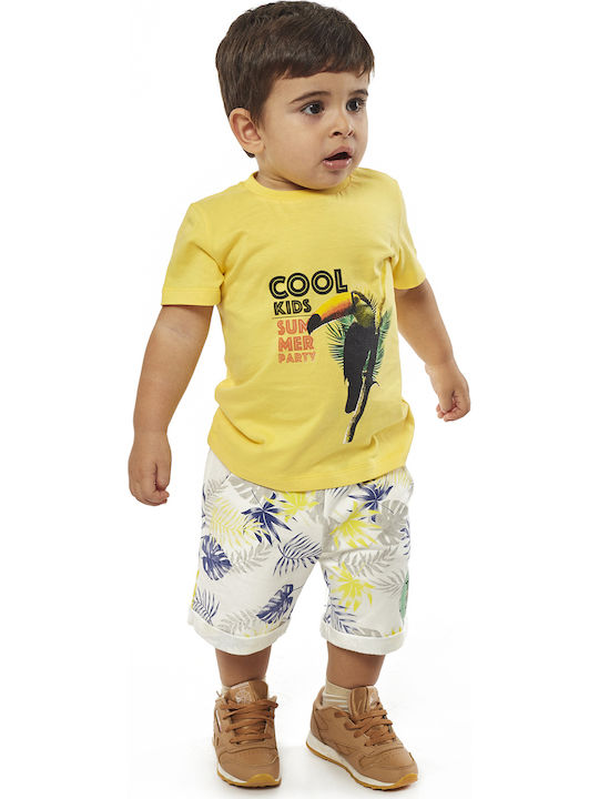 Hashtag Kids Set with Shorts Summer 2pcs Yellow