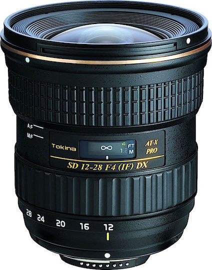 Tokina Crop Φωτογραφικός Φακός AT-X 12-28mm F4 Pro DX Wide Angle Zoom για Canon EF Mount Μαύρος