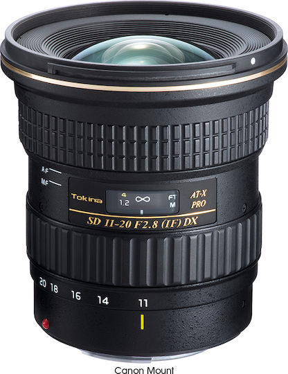 Tokina Crop Camera Lens AT-X 11-20mm f/2.8 PRO DX Wide Angle Zoom for Canon EF Mount Black