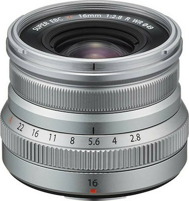 Fujifilm Crop Φωτογραφικός Φακός Fujinon XF 16mm f/2.8 R WR Wide Angle για Fujifilm X Mount Silver