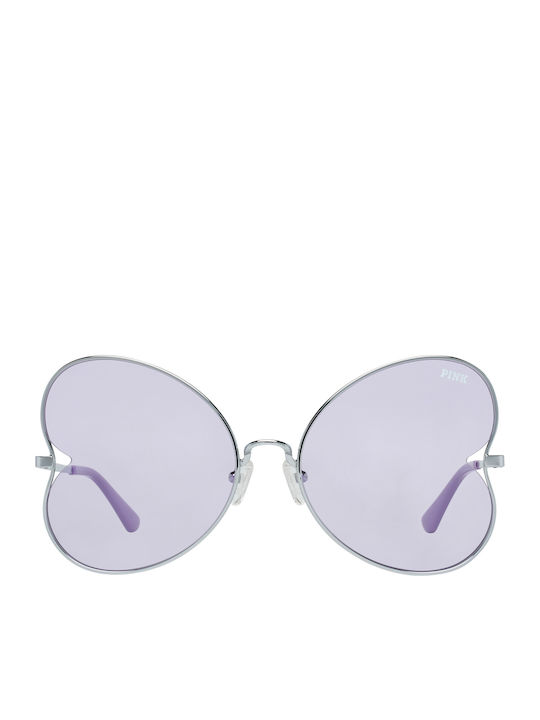 Victoria's Secret Women's Sunglasses with Silver Metal Frame and Purple Lens PK0012 16Z