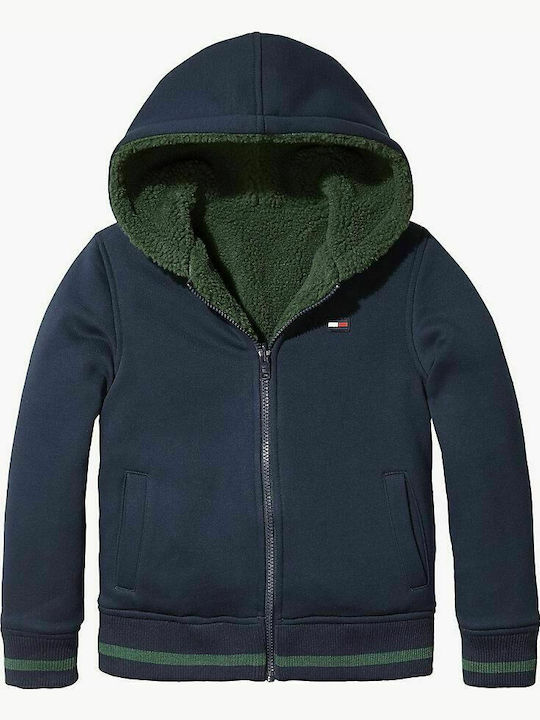 Tommy Hilfiger Kids Cardigan Hooded Navy Blue