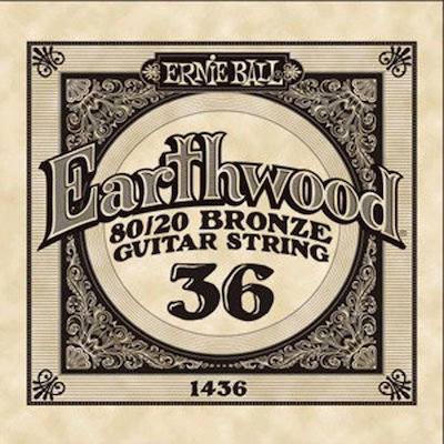 Ernie Ball Corză 80/20 Bronz Individuală pentru Chitară acustică Earthwood 80/20 Bronze 0.036"