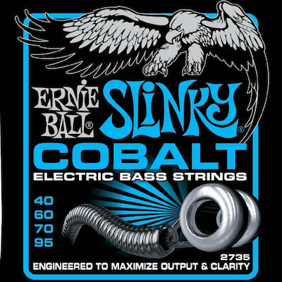 Ernie Ball Set Kobalt Saiten für Bass Slinky Cobalt Bass Zusätzlich 40 - 95"