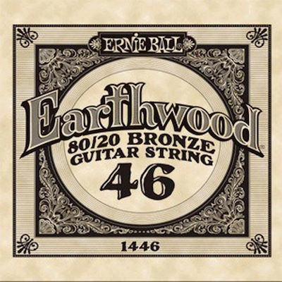 Ernie Ball Μονή Phosphor Bronze Χορδή για Ακουστική Κιθάρα Earthwood 80/20 Bronze .046"