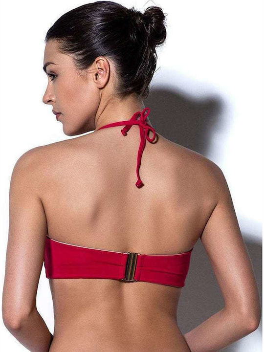 Bluepoint Solids Strapless Bikini Top με Ενίσχυση Κόκκινο