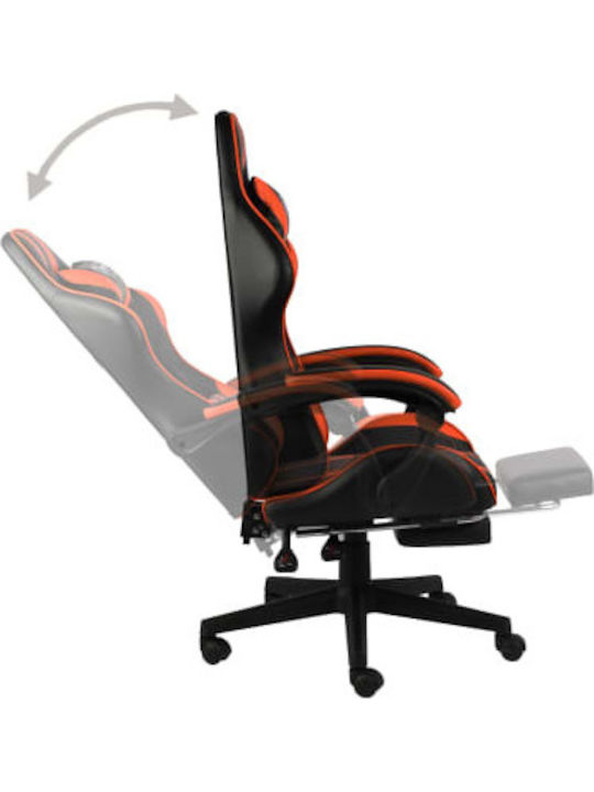 vidaXL Racing Геймърски стол с подлакътник Black/Orange Stripes