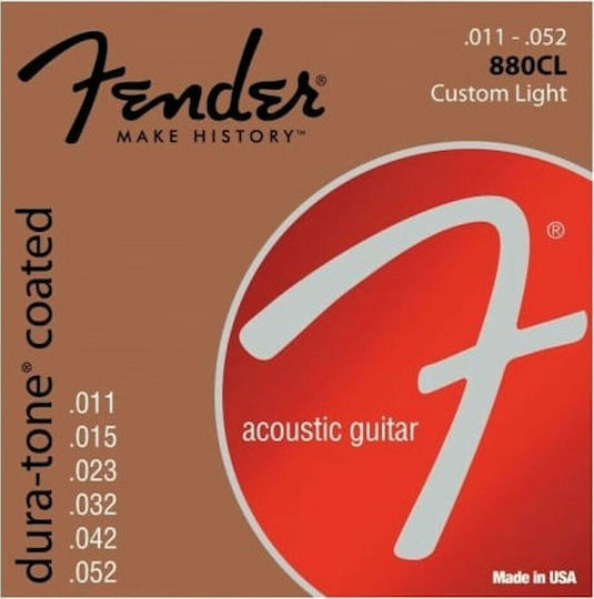Fender Set Bronz de Corzi pentru Chitară acustică 80/20 Dura-Tone Coated 880CL 11 - 52"