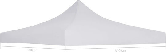 vidaXL Square Cover for Kiosk White with PVC Coating 3x3m