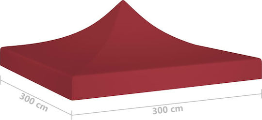 vidaXL Acoperiș pentru foișor Burgundy cu acoperire PVC 3x3m