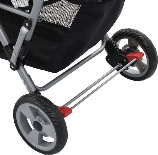 vidaXL Double Stroller Suitable from 6+ Months Pink & Black