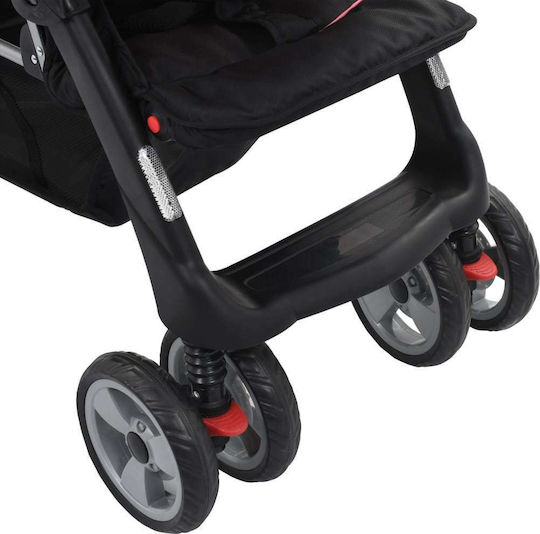 vidaXL Double Stroller Suitable from 6+ Months Pink & Black