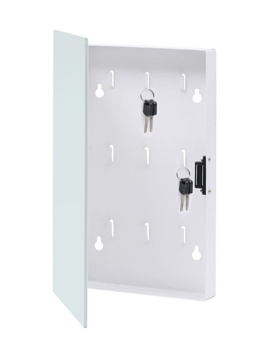 vidaXL Wand-Schlüsselanhänger Metallisch Weiß 9 Haken