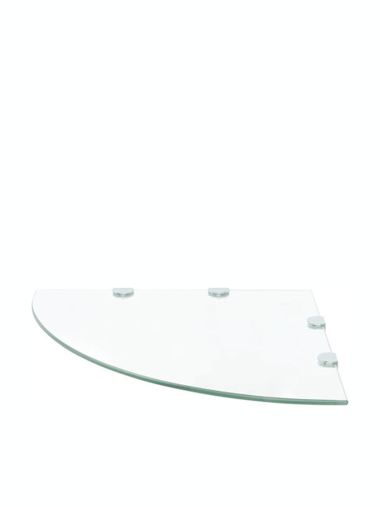 vidaXL Ecke An der Wand montiert Badezimmerregal Glas mit 2 Regalböden 45x45x0.8cm Durchsichtig Transparent