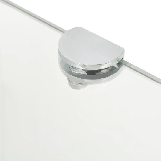 vidaXL Corner Wall Mounted Bathroom Shelf Glass with 2 Shelves 45x45x0.8cm Transparent Transparent