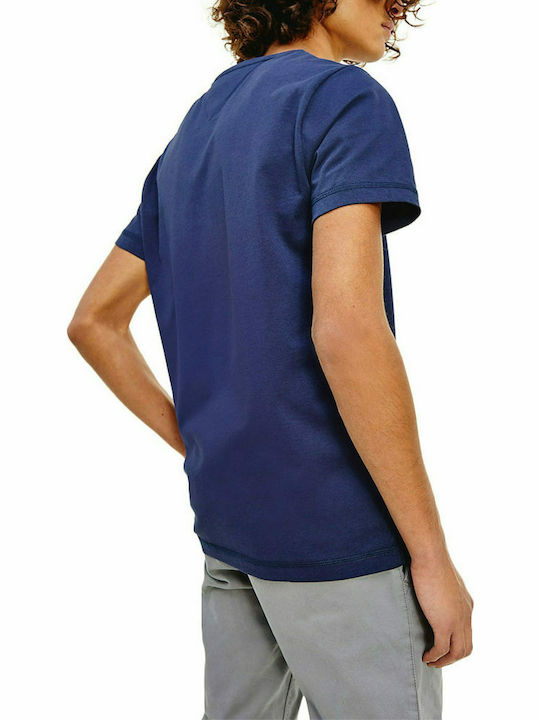 Tommy Hilfiger Ανδρικό T-shirt Μπλε Μονόχρωμο