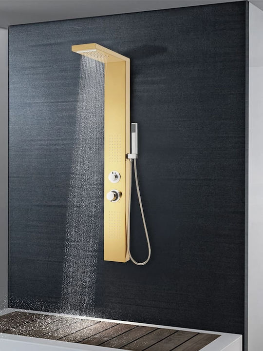 vidaXL Shower Column without Mixer 130cm Gold