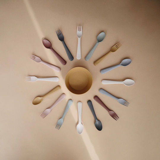 Mushie Baby Set with Fork Fork & Spoon made of Plastic Woodchuck 2pcs