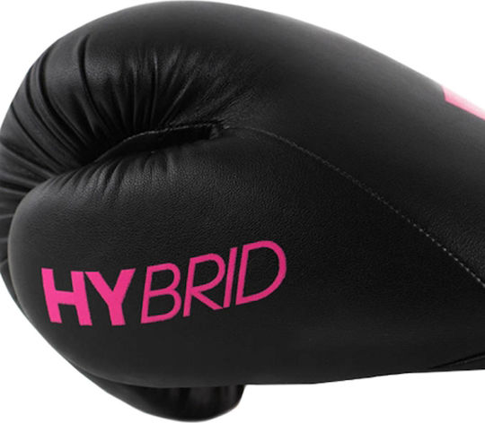 adidas Hybrid Boxing Gloves made of Synthetic Leather for Match Black