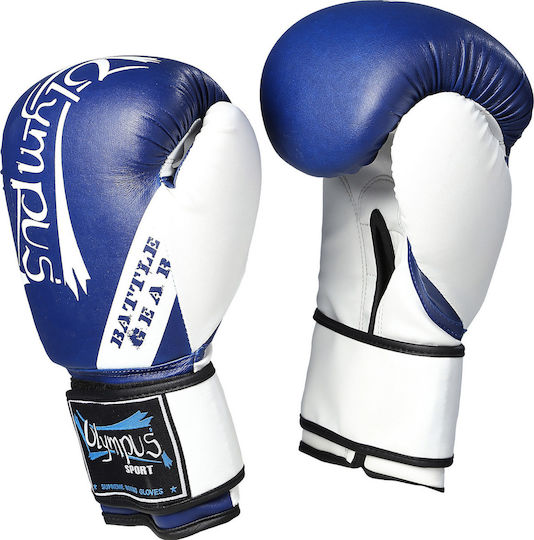 Olympus Sport Battle Gear Γάντια Πυγμαχίας από Συνθετικό Δέρμα για Αγώνα Μπλε