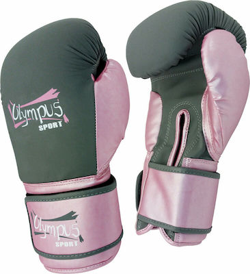 Olympus Sport Girly Synthetic Leather Boxing Competition Gloves Gray