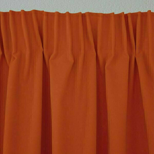 Lino Home Curtain With Pencil Pleat Line 503 Orange 145x295cm
