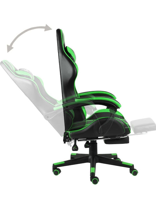 vidaXL 20529 Καρέκλα Gaming Δερματίνης με Υποπόδιο Πράσινη