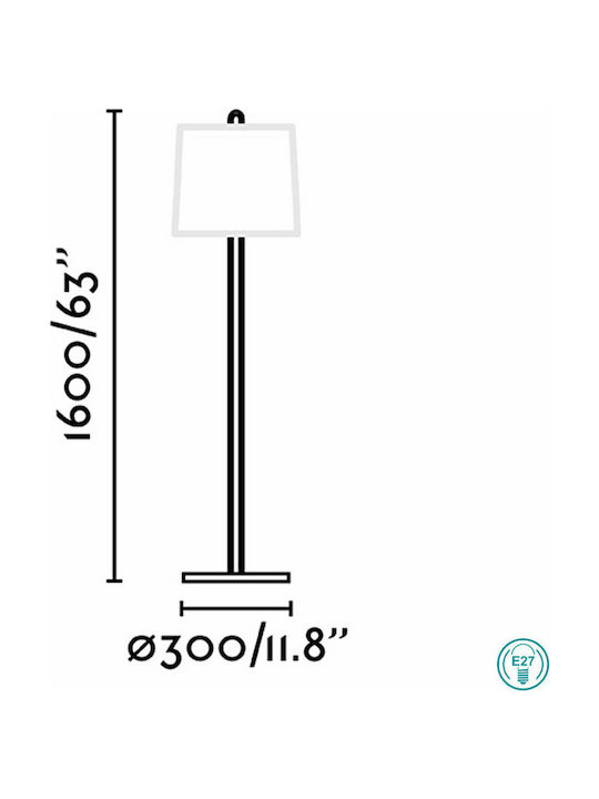 Faro Barcelona Montreal Floor Lamp H160xW30cm. with Socket for Bulb E27 Black