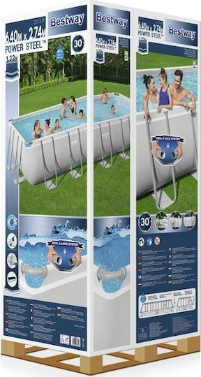Bestway PVC Swimming Pool 19,281 L with Metallic Frame 640x274x132 cm White