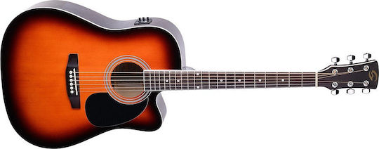 Soundsation Ηλεκτροακουστική Κιθάρα Yellowstone DNCE SB with Cutaway Cutaway Sunburst