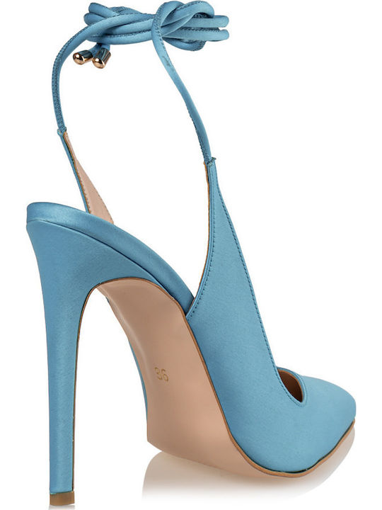 Pumps mit Stiletto-Absatz Hellblau