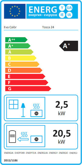 Eva Calor Tosca 24 Șemineu pe peleți Radiator 23kW Bej