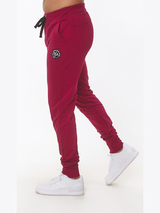 Sweatpants with Elastic Burgundy